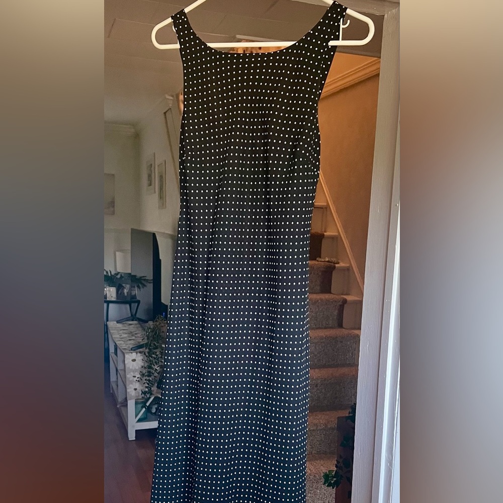 Ann Taylor Black and White Polka Dot maxi dress
